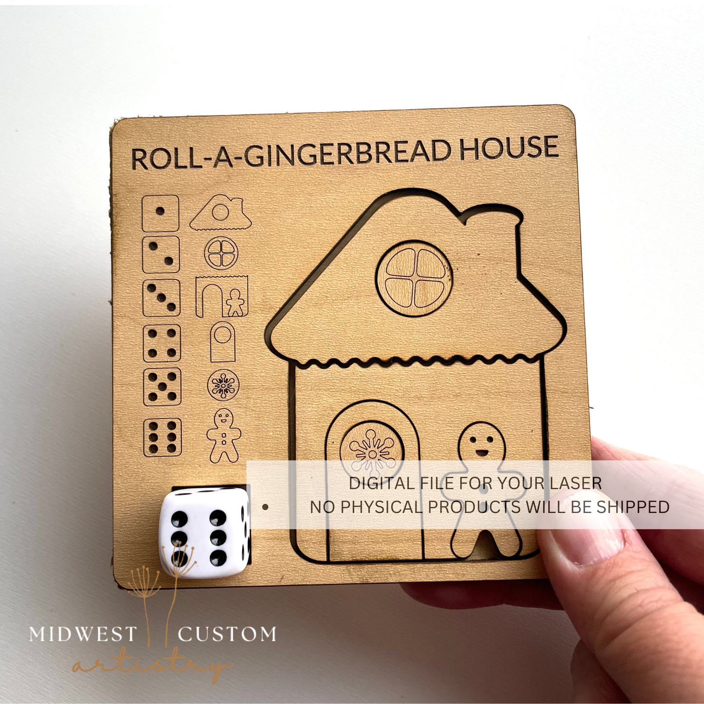 Roll-A-Gingerbread House SVG File