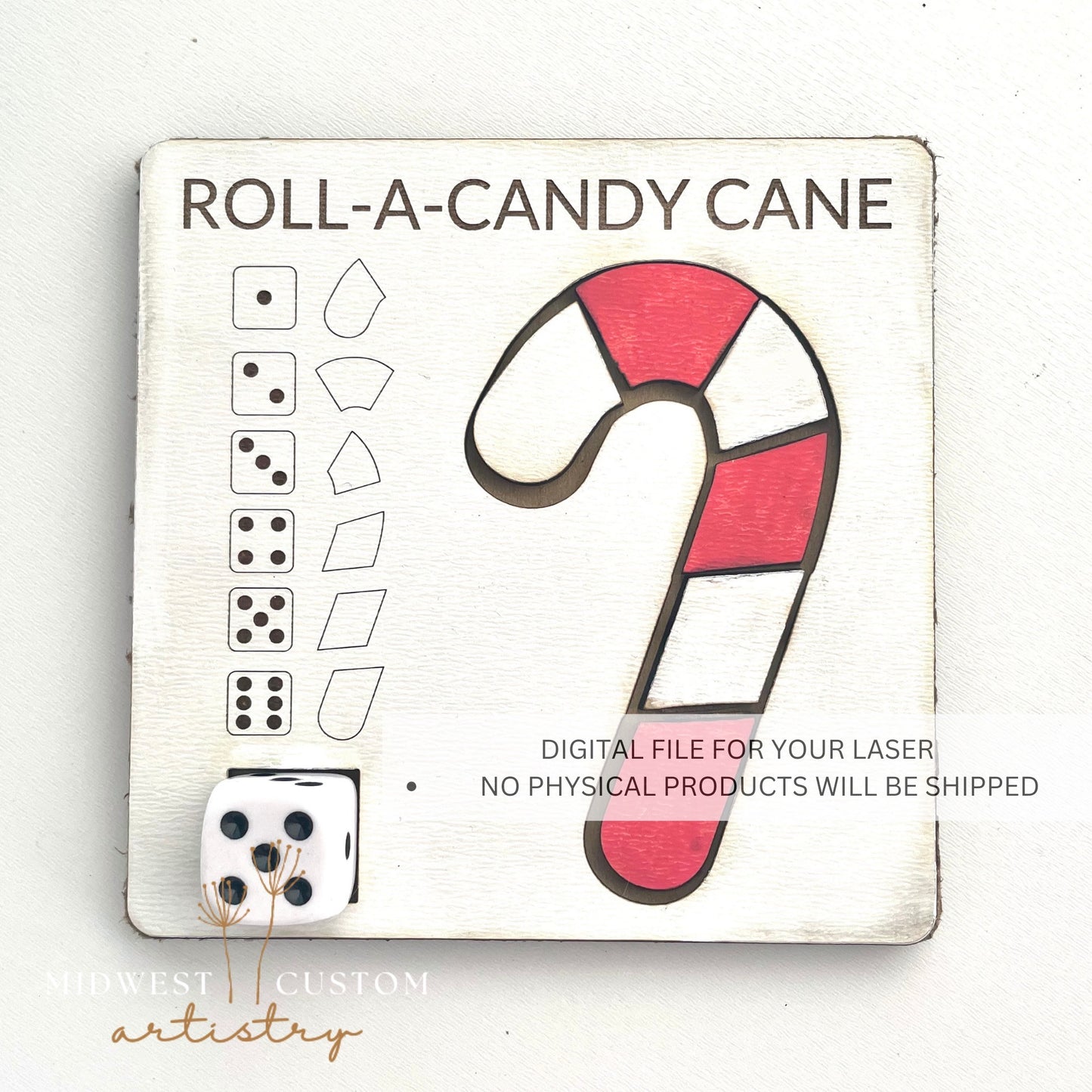 Roll-A-Candy Cane SVG File