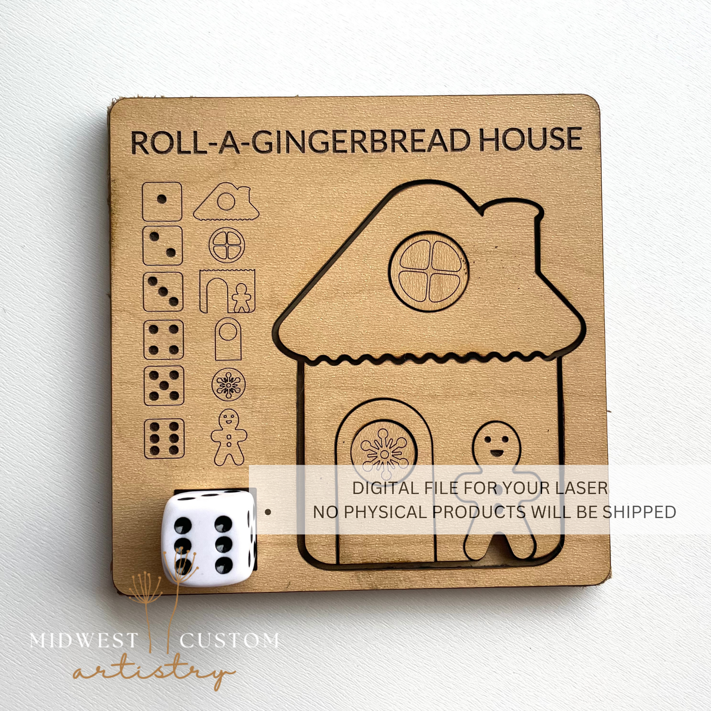 Roll-A-Gingerbread House SVG File