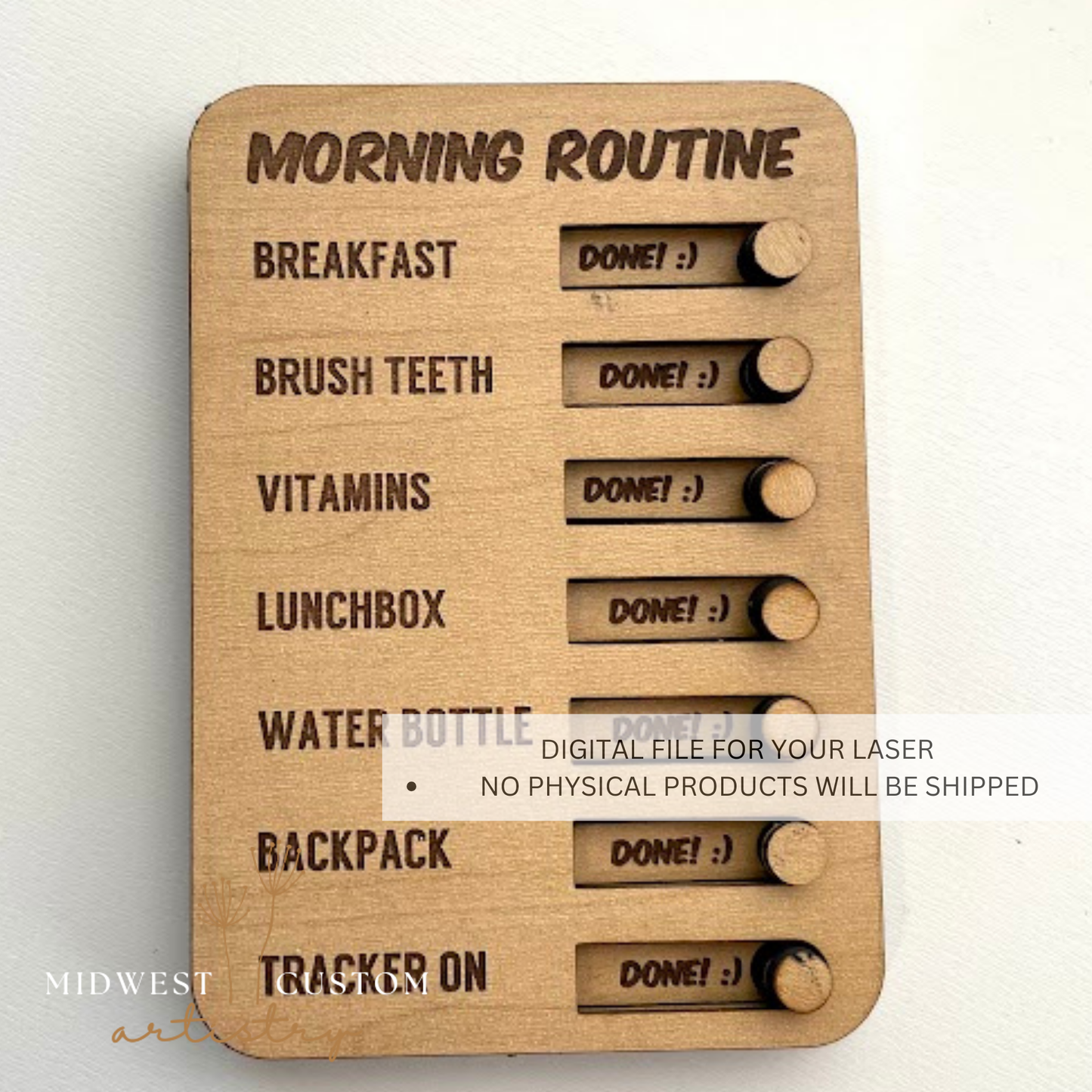 Morning Routine Slider Task List SVG File